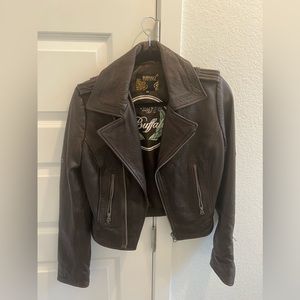 Buffalo by David Bitton Brown classic leather jacket